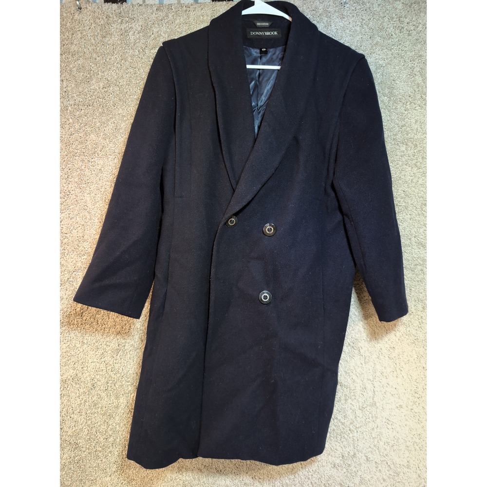 DONNYBROOK Women's Double Breasted‎ Wool Blend Coat Navy Blue Size 10P
